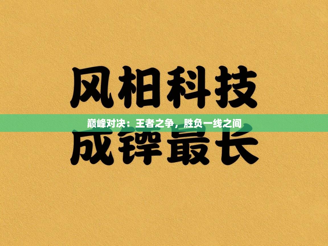 巅峰对决：王者之争，胜负一线之间